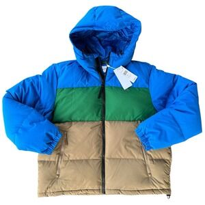 NEW Men's 54 / Large Lacoste Down Fill Puffer Jacket Colorblock Insulated Hooded
